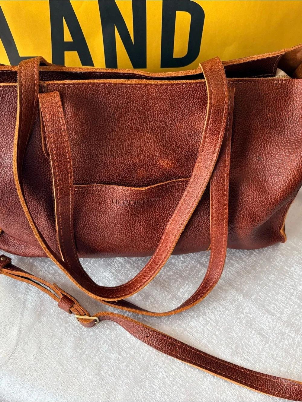 Portland Leather Large Lola Zipper Tote in Nutmeg